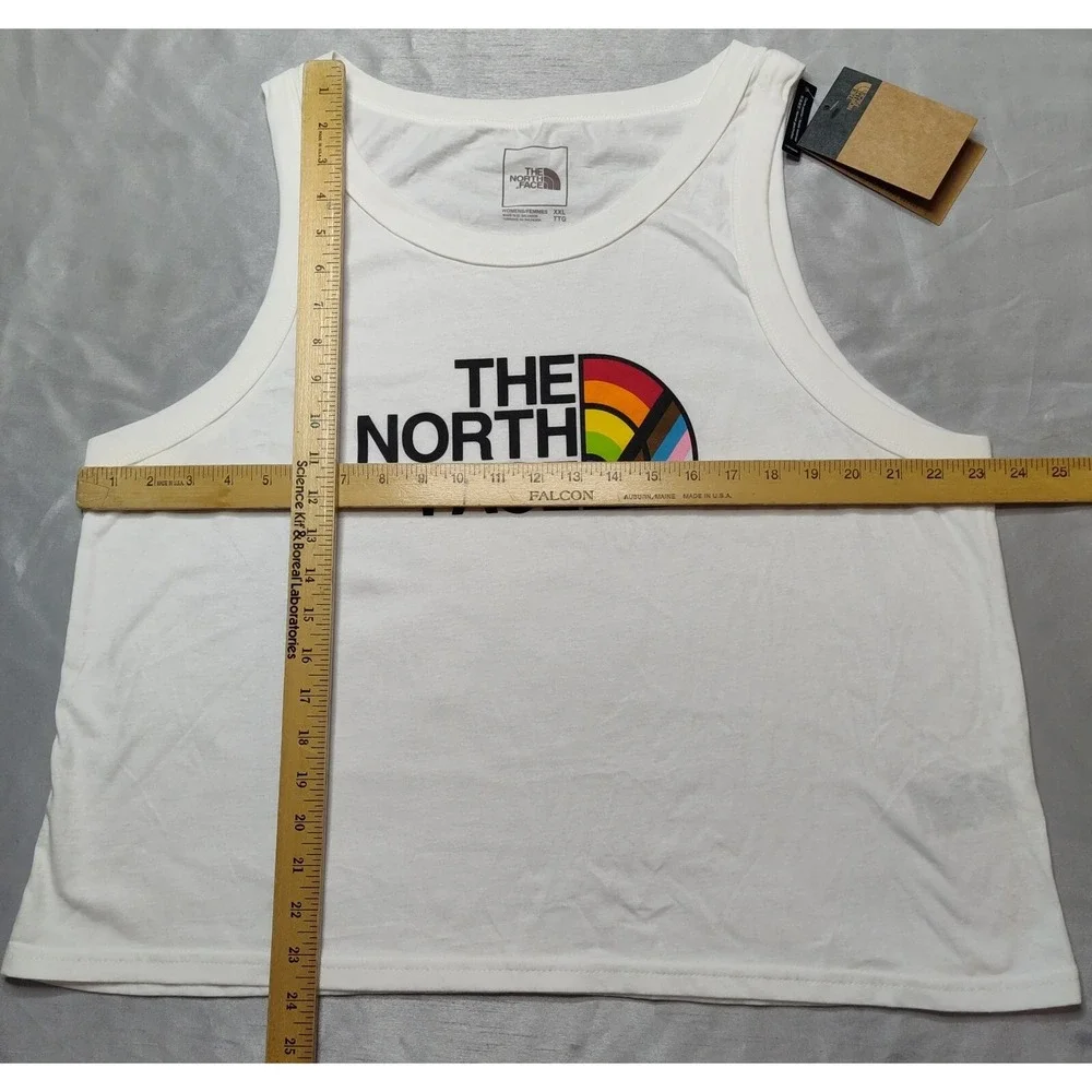 NORTH FACE PRIDE Women 2XL White Sleeveless Tank Top‎ NEW